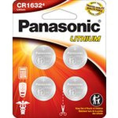 Panasonic CR1632 30 Volt Lithium Coin Cell Batteries - 4 Pack CR1632PA4BL