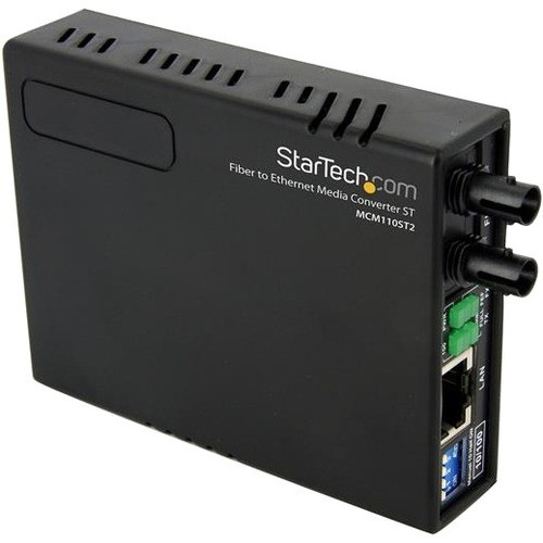 StarTech.com 10/100 Mbps Ethernet to Fiber Optic Media Converter - ST Multimode - 1310nm - 2km - Full/Half Duplex (MCM110ST2) - and a (Fleet Network)