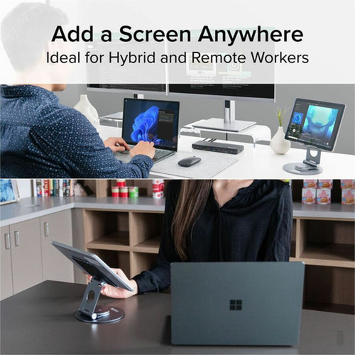 Plugable Swivel Tablet Stand Holder 360deg Rotating Base Tablet Holder for Phones and Tablets up to 129 - Adjustable and Foldable PT-STAND1