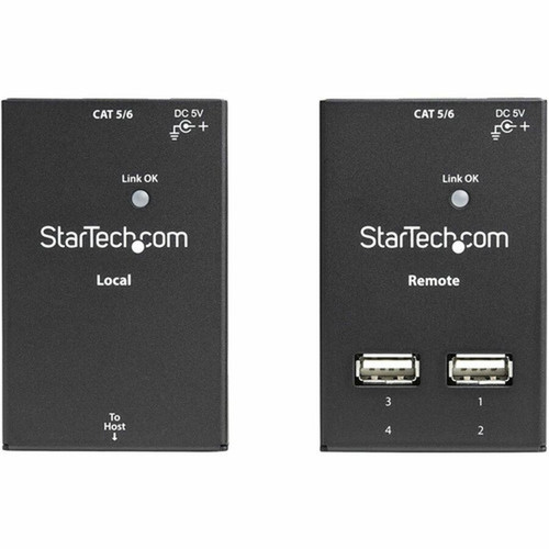 StarTechcom 4 Port USB 20-Over-Cat5-or-Cat6 Extender - up to 130ft 40m - Connect four USB 20 devices away from your computer over USB2004EXTV