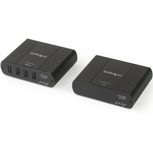 StarTechcom 4 Port USB 20 Extender Hub over Cat5e or Cat6 Ethernet Cable - 330ft100m Metal USB 20 Extender Kit - ESD Powered - 4 USB2004EXT2NA