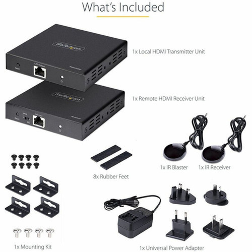 StarTechcom 4K HDMI Extender Over CAT5CAT6 Cable 4K 60Hz Video Extender Up to 230ft 70m HDMI Over Ethernet Cabling SPDIF Audio 4K70IC-EXTEND-HDMI