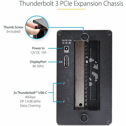 StarTechcom Thunderbolt 3 PCIe Expansion Chassis Enclosure Box WDual PCI-E Slots External PCIe Slots 8K4K Output Via TB3DP 14 2TBT3-PCIE-ENCLOSURE