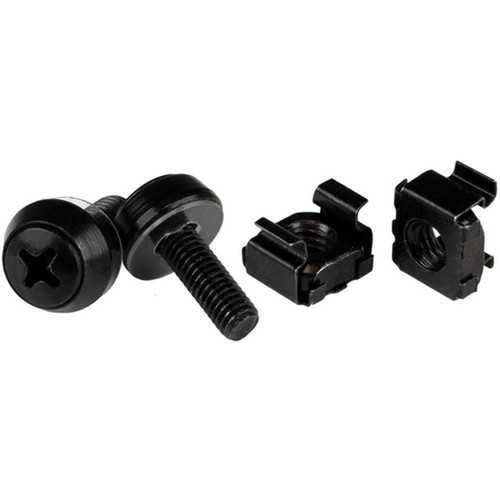 StarTechcom M5 x 12mm - Screws and Cage Nuts - 100 Pack Black - M5 Mounting Screws  Cage Nuts for Server Rack  Cabinet - These M5 CABSCREWM52B