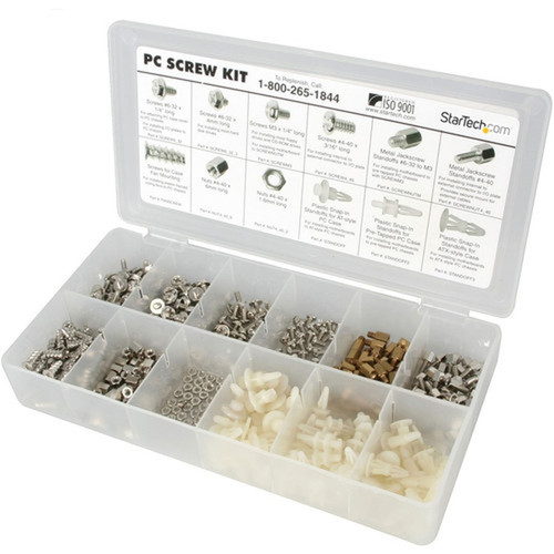 StarTechcom Deluxe Assortment PC Screw Kit - Screw Nuts and Standoffs - Assortment Of 12 Common PC Case Screws - Screw kit - - PCSCREWKIT