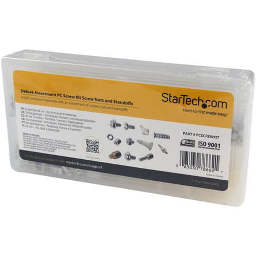 StarTechcom Deluxe Assortment PC Screw Kit - Screw Nuts and Standoffs - Assortment Of 12 Common PC Case Screws - Screw kit - - PCSCREWKIT