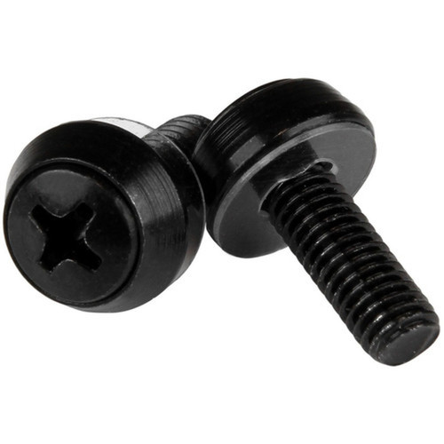 StarTechcom M6 x 12mm - Screws - 50 Pack Black - M6 Mounting Screws for Server Rack  Cabinet - Install your rack-mountable hardware CABSCREWSM6B