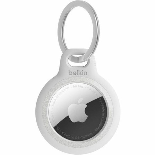 Belkin Reflective Secure Holder with Key Ring for Apple AirTag - White - Key Ring Scratch Protection Reflective Secure Twist Lock MSC003BTWH