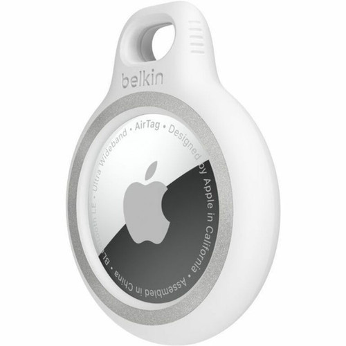 Belkin Reflective Secure Holder with Key Ring for Apple AirTag - White - Key Ring Scratch Protection Reflective Secure Twist Lock MSC003BTWH