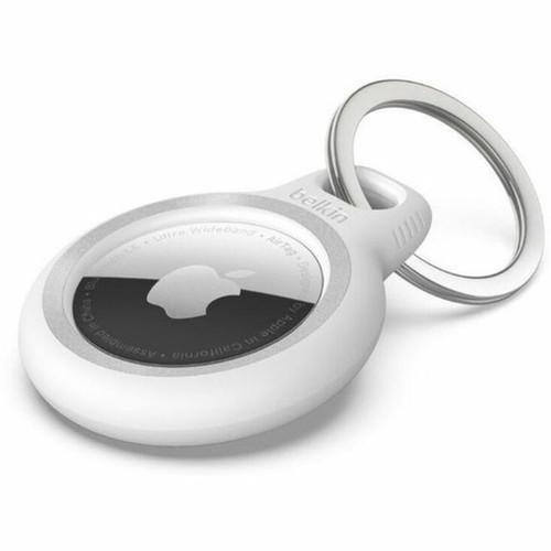 Belkin Reflective Secure Holder with Key Ring for Apple AirTag - White - Key Ring Scratch Protection Reflective Secure Twist Lock MSC003BTWH