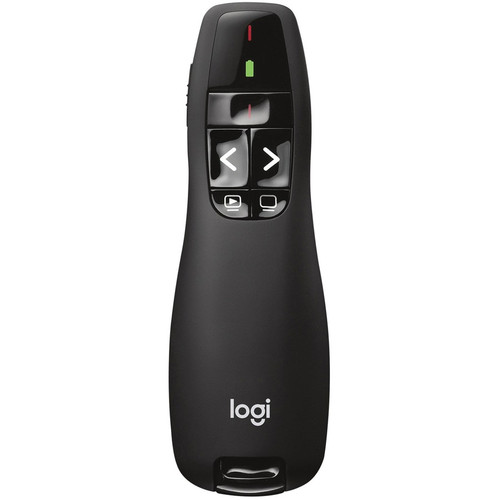 Logitech R400 Wireless Presenter - Laser - Wireless - Radio Frequency - 2.40 GHz - Black - 1 Pack - USB (Fleet Network)