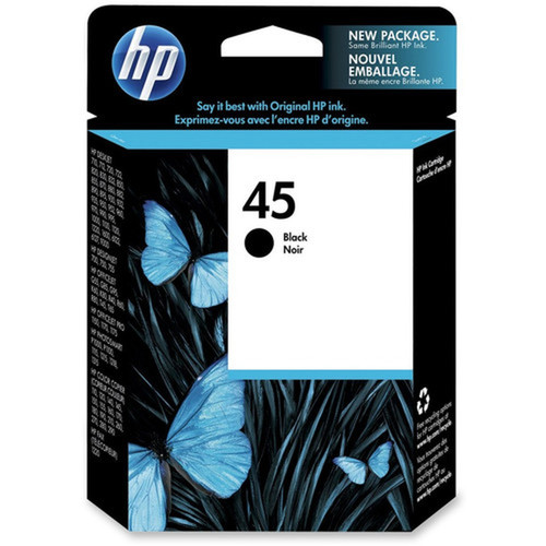 HP 45 Original Ink Cartridge - Single Pack - Inkjet - 930 Pages - Black - 1 Each 51645A140