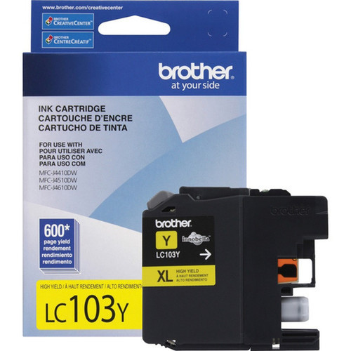 Brother Innobella Original Ink Cartridge - Inkjet - High Yield - 600 Pages - Yellow - 1 Each LC103YS