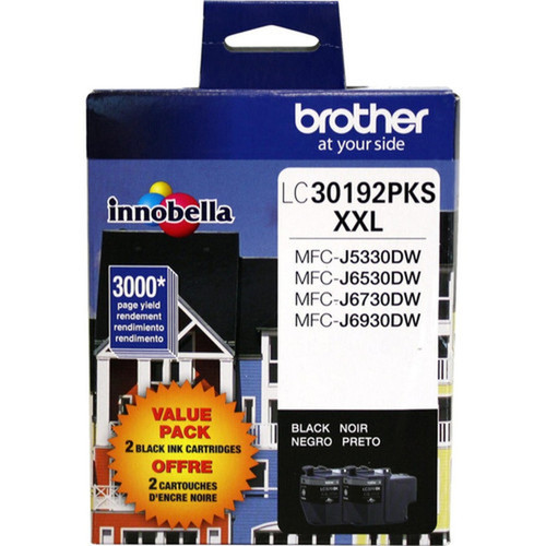 Brother Innobella Original Super High XXL Series Yield Inkjet Ink Cartridge - Black - 2 Pack - 3000 Pages LC30192PKS