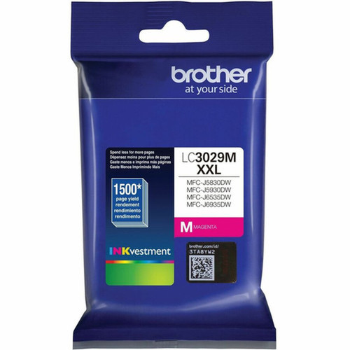 Brother INKvestment Original Super High XXL Series Yield Inkjet Ink Cartridge - Magenta Pack - 1500 Pages LC3029MS