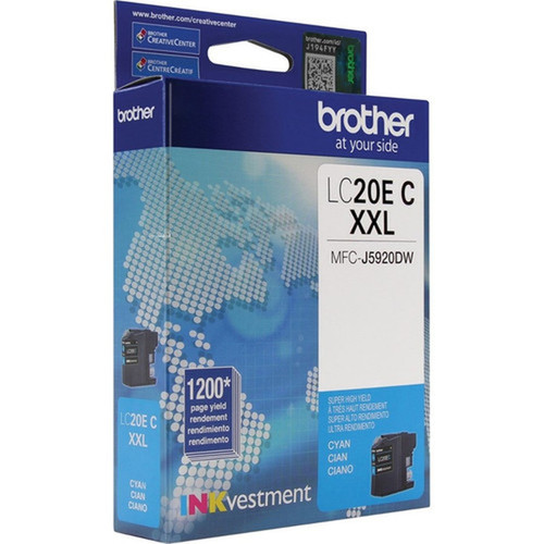 Brother INKvestment LC20ECS Original Super High XXL Series Yield Inkjet Ink Cartridge - Cyan Pack - 1200 Pages LC20ECS
