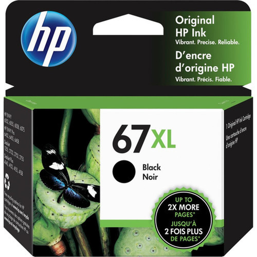 HP 67XL Original High Yield Inkjet Ink Cartridge - Black - 1 Pack - 240 Pages 3YM57AN140