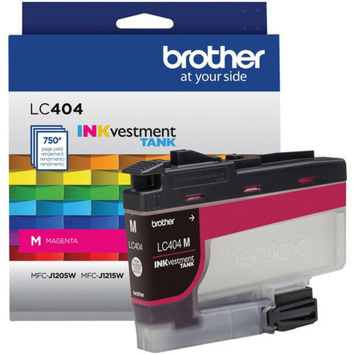 Brother INKvestment LC404M Original Standard Yield Inkjet Ink Cartridge - Single Pack - Magenta - 1 Each - 750 Pages LC404MS