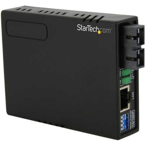 StarTechcom_10100_Multi_Mode_Fiber_to_Ethernet_Media_Converter_SC_2km_with_PoE_-_Convert_and_extend_a_10100_Mbps_Ethernet_up_to_2_-_MCM110SC2P