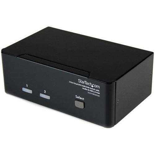 StarTech.com DVI KVM Switch with Audio & USB 2.0 Hub - 2-Port USB KVM Switch - 1920 x 1200 - Dual Monitor KVM Switch (SV231DD2DUA) - a (Fleet Network)