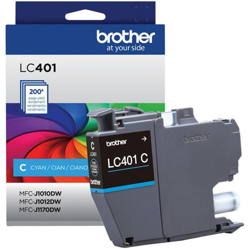 Brother LC401CS Original Standard Yield Inkjet Ink Cartridge - Single Pack - Cyan - 1 Pack - 200 Pages LC401CS