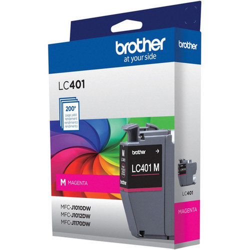Brother LC401MS Original Standard Yield Inkjet Ink Cartridge - Single Pack - Magenta - 1 Pack - 200 Pages LC401MS