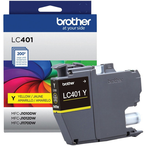 Brother LC401YS Original Standard Yield Inkjet Ink Cartridge - Single Pack - Yellow - 1 Pack - 200 Pages LC401YS