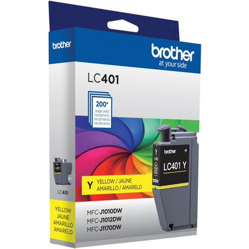 Brother LC401YS Original Standard Yield Inkjet Ink Cartridge - Single Pack - Yellow - 1 Pack - 200 Pages LC401YS