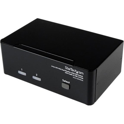 StarTechcom_2_Port_KVM_Switch_-_DVI_and_VGA_w_Audio_and_USB_20_Hub_-_Dual_Monitor__Display__Screen_KVM_Switch_-_DVI_VGA_-_Share_a_SV231DDVDUA