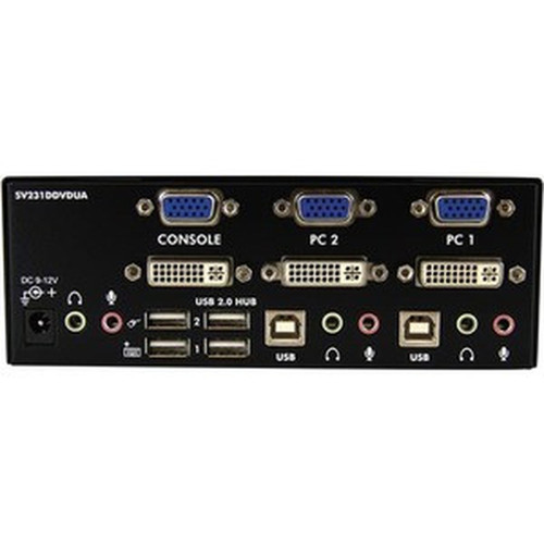 StarTechcom_2_Port_KVM_Switch_-_DVI_and_VGA_w_Audio_and_USB_20_Hub_-_Dual_Monitor__Display__Screen_KVM_Switch_-_DVI_VGA_-_Share_a_SV231DDVDUA