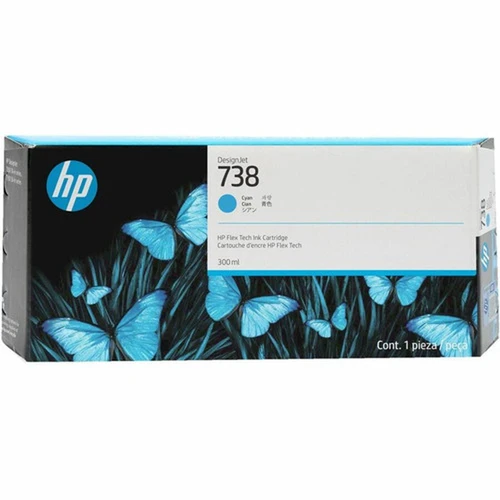HP 738 Original Inkjet Ink Cartridge - Cyan Pack - 300 mL 676M6A