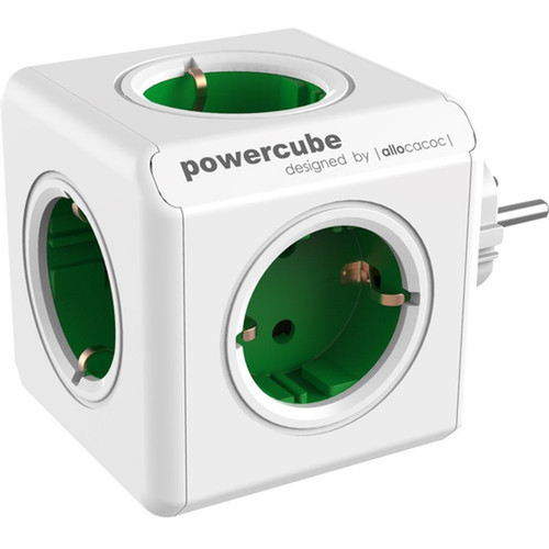 Allocacoc PowerCube Power Plug - 1 x Type B 1 x Type F 1 x Type E 1 x Type G 1 x Type I Receptacle - 120 V AC 230 V AC - Kelly 4120GNUSORPC