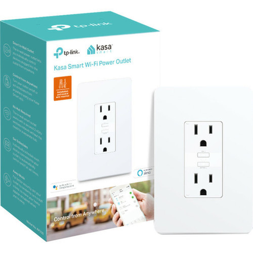 Kasa Smart Wi-Fi Power Outlet - Requires neutral wire and 24GHz Wi-Fi connection to work System requirement is Android 44 or iOS 2 KP200