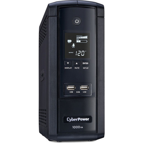 CyberPower UPS Systems BRG1000AVRLCD Intelligent LCD -  Capacity 1000 VA  600 W - 1000VA600W UPS Mini-tower 10 Outlets AVR LCD BRG1000AVRLCD