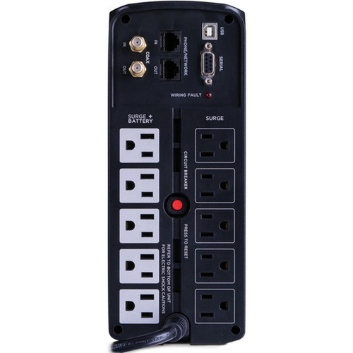 CyberPower UPS Systems BRG1000AVRLCD Intelligent LCD -  Capacity 1000 VA  600 W - 1000VA600W UPS Mini-tower 10 Outlets AVR LCD BRG1000AVRLCD