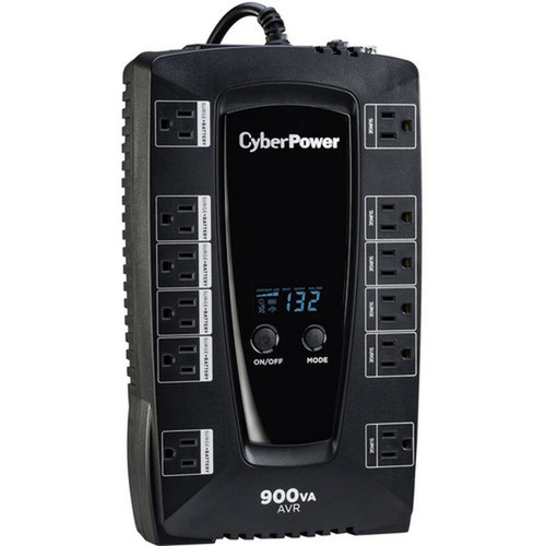 CyberPower Intelligent LCD Series AVRG900LCD 900VA 480W UPS - Compact - 8 Hour Recharge - 2 Minute Stand-by - 120 V AC Input - 120 V - AVRG900LCD