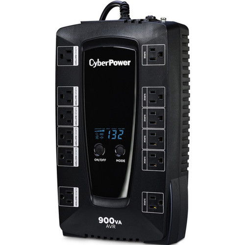 CyberPower Intelligent LCD Series AVRG900LCD 900VA 480W UPS - Compact - 8 Hour Recharge - 2 Minute Stand-by - 120 V AC Input - 120 V - AVRG900LCD