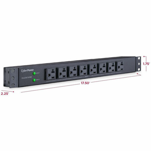 CyberPower Basic PDU30BT8F8R 16-Outlets PDU - Basic - NEMA L5-30P - 16 x NEMA 5-20R - 120 V AC - 1U - Vertical - Rack-mountable PDU30BT8F8R