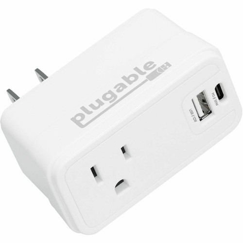 Plugable Wall Outlet Extender with 1x USB-C and 1x USB 32W USB C Charger Block - USBC Fast Charger for iPhone 1314 Travel Home PS1-CA1