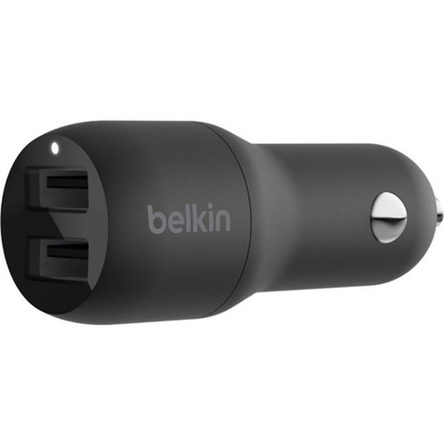 Belkin BoostCharge Dual USB-A Car Charger 24W - 5 V DC Output CCB001BTBK