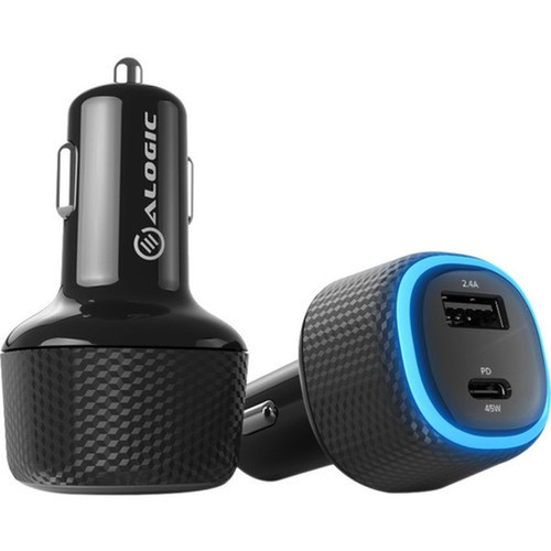 Alogic Rapid 2 Port USB-A  USB-C Car Charger - 12W  45W Power Delivery - For Laptops Tablets And Phones - 45 W - 12 V DC Input CRCA57