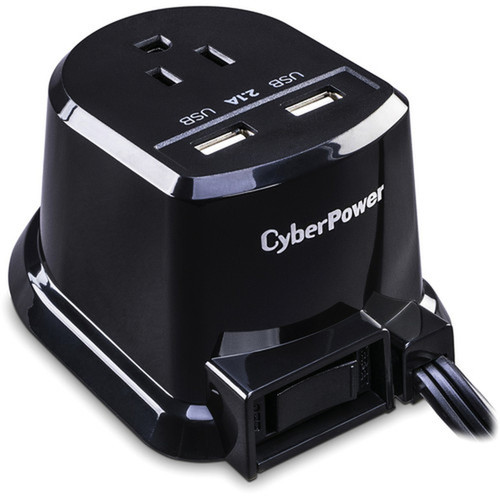 CyberPower CSP105U Dual Power Station 1-Outlet with 2-21A USB Charging Ports and 5FT Cord - NEMA 5-15P - 1 x NEMA 5-15R 2 x USB - 5 CSP105U