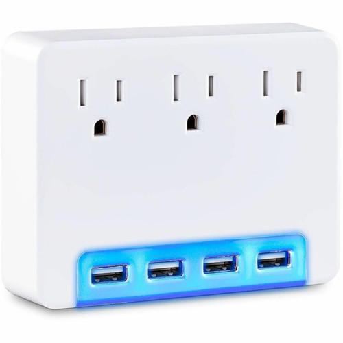 CyberPower Professional P3WUH 3-Outlet Surge SuppressorProtector - 3 x NEMA 5-15R 4 x USB - 120 V Input P3WUH