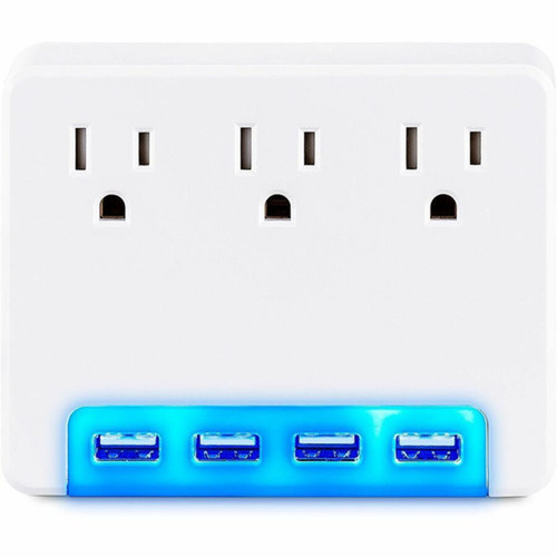 CyberPower Professional P3WUH 3-Outlet Surge SuppressorProtector - 3 x NEMA 5-15R 4 x USB - 120 V Input P3WUH