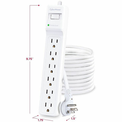 CyberPower B625 Essential 6 - Outlet Surge Protector with 1500 J Surge Suppression - Clamping Voltage 600V 15 ft Cord NEMA 5-15P - B625