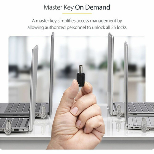 StarTechcom 25-Pack Universal Laptop Lock 66ft Master Keyed Locking Cable Security Cable Compatible wNoble - 25-Pack universal - UNIVMK25-LAPTOP-LOCK