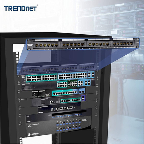TRENDnet_24-Port_Cat6A_Shielded_1U_Patch_Panel_19_1U_Rackmount_Housing_Compatible_With_Cat5e_Cat6_And_Cat6A_Cabling_Ethernet_-_TC-P24C6