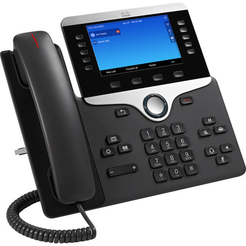 Cisco 8841 IP Phone - Corded - Corded - Wall Mountable - Charcoal - 5 x Total Line - VoIP - 5 LCD - Unified Communications Manager - CP-8841-K9