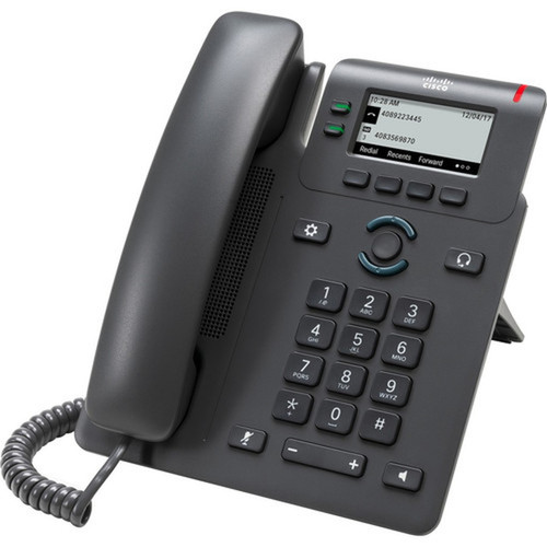 Cisco 6821 IP Phone - Corded - Corded - Wall Mountable Desktop - Charcoal - 2 x Total Line - VoIP - 2 x Network RJ-45 - PoE Ports CP-6821-3PCC-K9