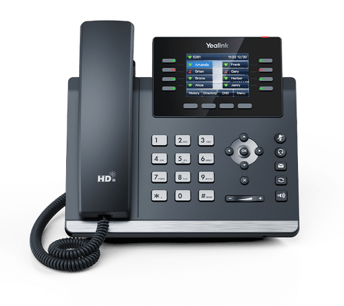 Yealink Corded IP Phone With Wi-Fi 2.8 Inch Display Dual Network RJ-45 PoE Ports For VoIP Communications Corded/Cordless X SIP-T44U